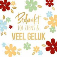 Wenskaart Daisy XL - Bedankt Tot Ziens - met Envelop