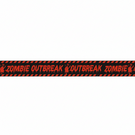 Afzetlint Halloween - Zombie Outbreak - Zwart-Rood - 10 meter