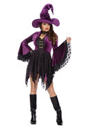 Heksenjurk Velvet Luxe Paars - Halloween Kostuum - Dames
