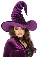 Heksenhoed Velvet Luxe Paars - Halloween Hoed - Dames