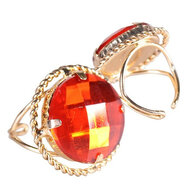 Sinterklaas Ring - Rond Model - Verstelbaar - Rood-Goud