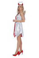 Jurk Engel-Duivel - Wit-Rood - Halloween - Vrouwen