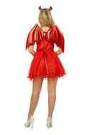 Duivel Jurk Rood - Vleugels en Tiara - Halloween - Vrouwen
