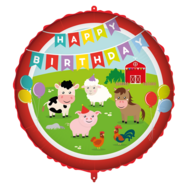 Folieballon - Boerderij Happy Birthday - 45 cm - Helium- en Luchtvulling