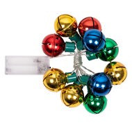 LED Lichtketting Kerstbellen - Kleurrijk - 140 cm