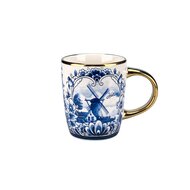 Souvenir Mok - Koffiemok Delftsblauw Goud