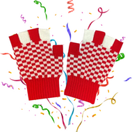 Vingerloze Handschoenen - Huusse - Rood/Wit