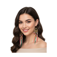 Oorbellen - Hippie Veertjes en Kraaltjes - Jaren 60 en 70 - Kleurrijk