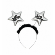 Happy New Year Diadeem - Sterren  Assorti - Zwart - Goud