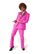 Suitmeister Kostuum - Disco Suit 2 delig - Roze - Volwassenen