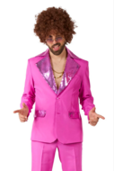 Suitmeister Kostuum - Disco Suit 2 delig - Roze - Volwassenen