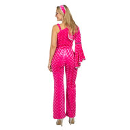 Catsuit Disco Velvet Roze - Jaren 80 &amp; 90 - Dames