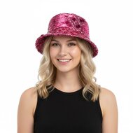 Bucket Hat Pailletten - Roze - Volwassenen