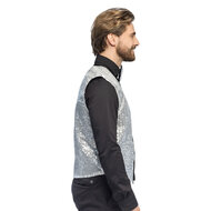 Pailletten Gilet Met Strikje - Zilver - Heren