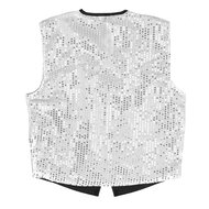 Pailletten Gilet Met Strikje - Zilver - Heren