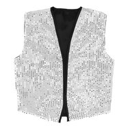 Pailletten Gilet Met Strikje - Zilver - Heren
