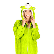 Onesie Dierenkostuum - Beer Candy Pluche  - Neon Groen - Volwassenen