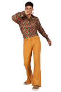 Hippie Flared Ribcord Broek Okergeel - Flower Power Jaren 60 &amp; 70 - Heren
