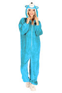 Onesie Dierenkostuum - Beer Candy Pluche  - Neon Blauw - Volwassenen