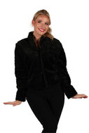 Bontjasje Zwart - Zachte Pluche Jas - Dames