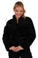 Bontjasje Zwart - Zachte Pluche Jas - Dames