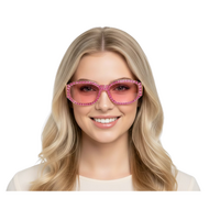 Feestbril - Bril Patty Pink - Met Steentjes - Volwassenen