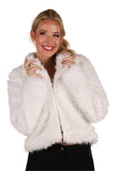 Bontjasje Wit - Zachte Pluche Jas - Dames