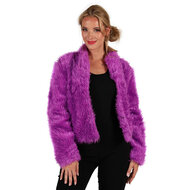 Bontjasje Paars - Zachte Pluche Jas - Dames