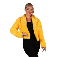 Bontjasje Geel - Zachte Pluche Jas - Dames