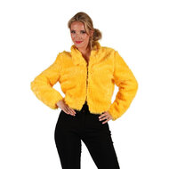 Bontjasje Geel - Zachte Pluche Jas - Dames