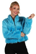 Bontjasje Turquoise - Zachte Pluche Jas - Dames