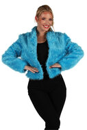 Bontjasje Turquoise - Zachte Pluche Jas - Dames