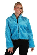 Bontjasje Turquoise - Zachte Pluche Jas - Dames