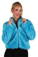 Bontjasje Turquoise - Zachte Pluche Jas - Dames