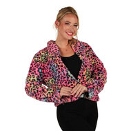 Bontjasje Neon Panter - Zachte Pluche Jas - Dames