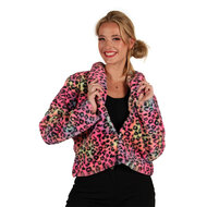 Bontjasje Neon Panter - Zachte Pluche Jas - Dames