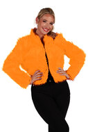 Bontjasje Oranje - Zachte Pluche Jas - Dames