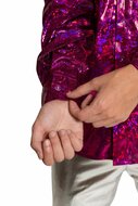 Shiny Disco Shirt - Fuchsia - Heren