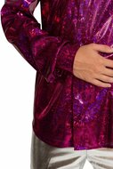 Shiny Disco Shirt - Fuchsia - Heren