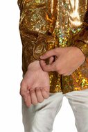 Shiny Disco Shirt - Goud - Heren