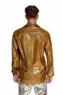 Shiny Disco Shirt - Goud - Heren