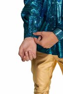 Shiny Disco Shirt - Turquoise - Heren