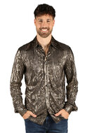 Blouse - Disco King - Heren -Zwart-Goud Nederlands