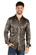 Blouse - Disco King - Heren -Zwart-Goud Nederlands