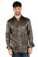 Blouse - Disco King - Heren -Zwart-Goud Nederlands