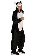 Onesie Poezenkostuum - Pluche - Volwassenen - Zwart-Wit
