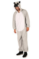 Onesie Hondenkostuum - Pluche - Volwassenen - Grijs-Wit