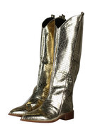 Dameslaarzen - Foute Party - Cowboy Schoenen - Metallic Snake Goud