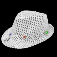 Hoed Lichtjes Pailletten - Disco - Zilver