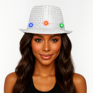 Hoed Lichtjes Pailletten - Disco - Zilver